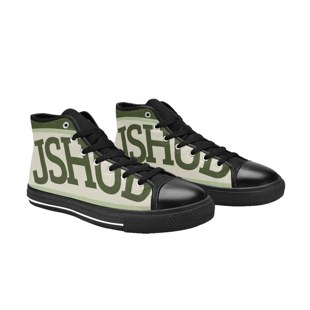 Sneakers alta donna JSHUB in tela bianca stile anni 50