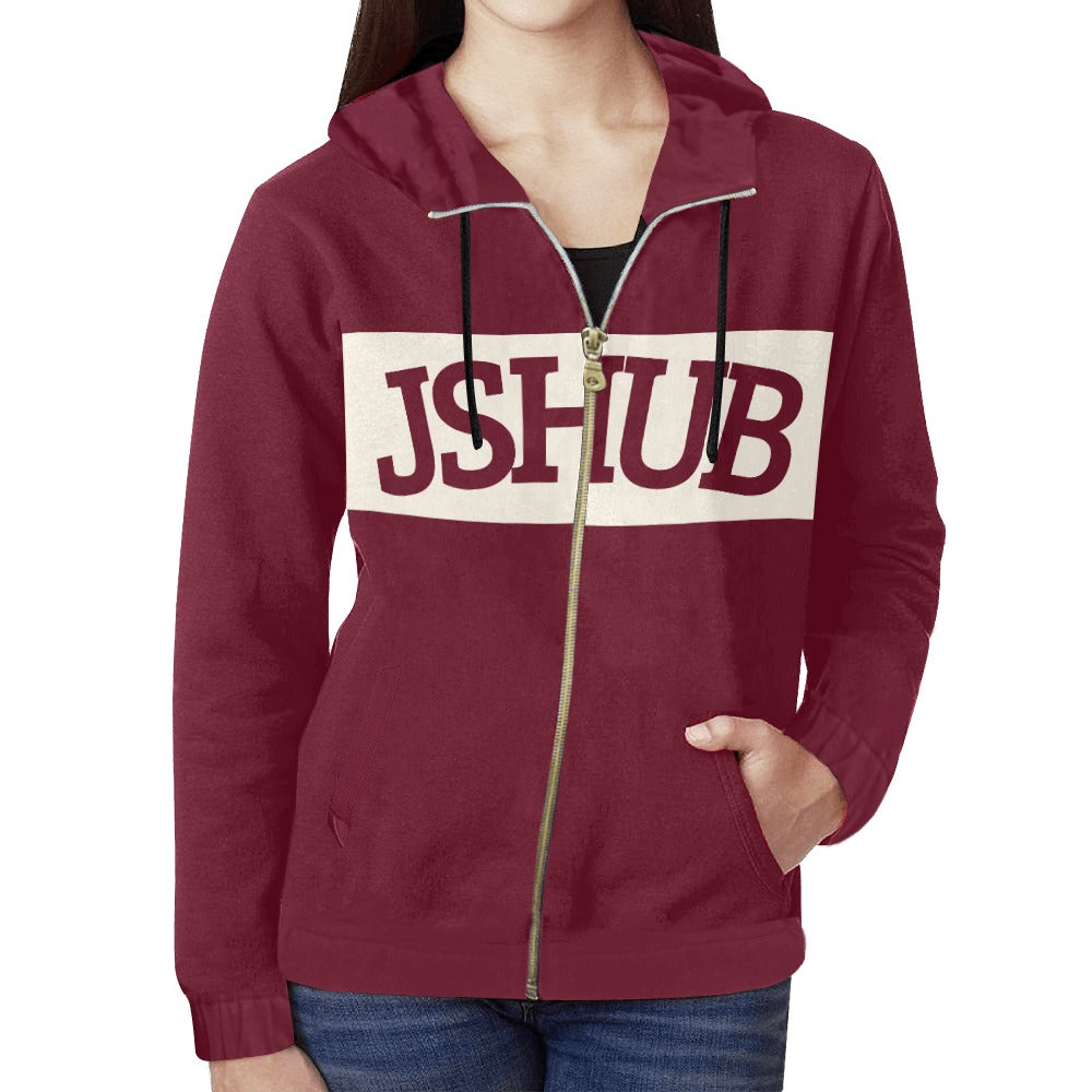Felpa donna JSHUB anni 50 con zip stile vintage sportivo