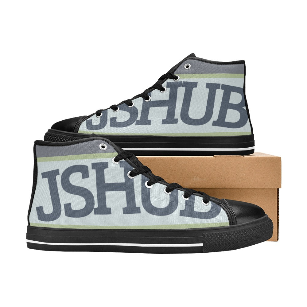 Sneakers alta donna JSHUB in tela bianca stile anni 50