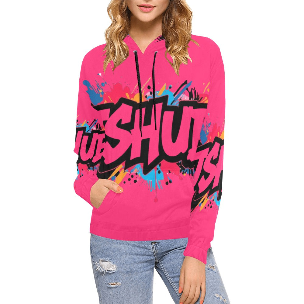 Felpa con cappuccio da donna H13 con stampa all-over