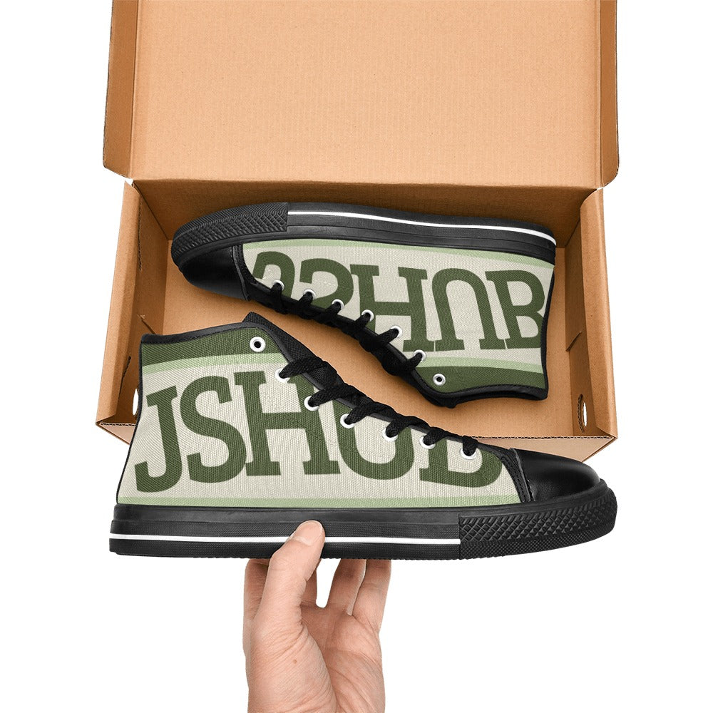 Sneakers alta donna JSHUB in tela bianca stile anni 50