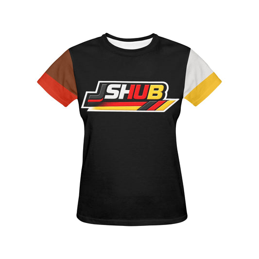 T-Shirt Germany Donna Nera JSHUB Winter Nation 2026 Streetwear
