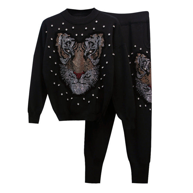 Tuta Tigra Glow Set – Maglia con Perline + Pantaloni in Cotone