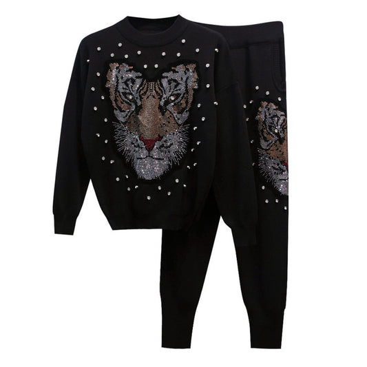 Tuta Tigra Glow Set – Maglia con Perline + Pantaloni in Cotone