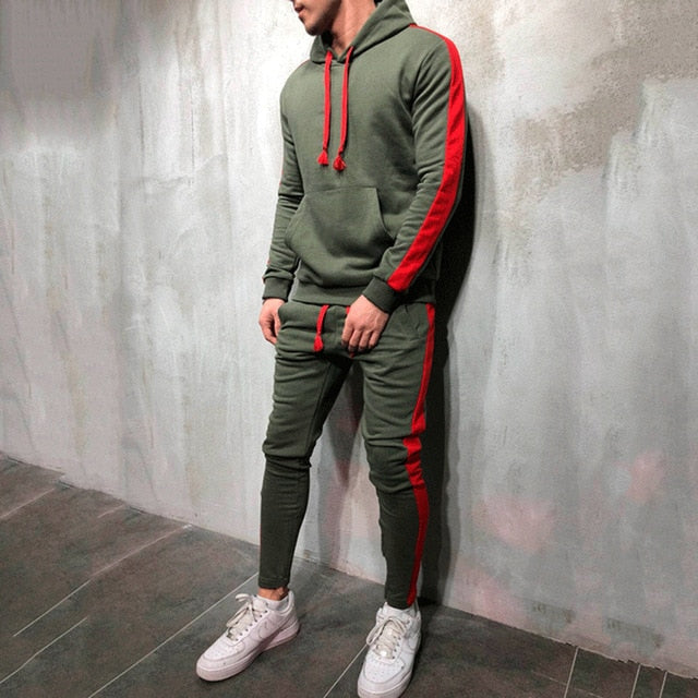 Tuta Stripe Line Set – Felpa Patchwork + Jogger con Coulisse