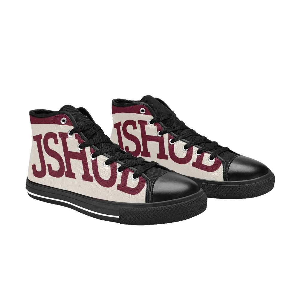Sneakers alta donna JSHUB in tela bianca stile anni 50