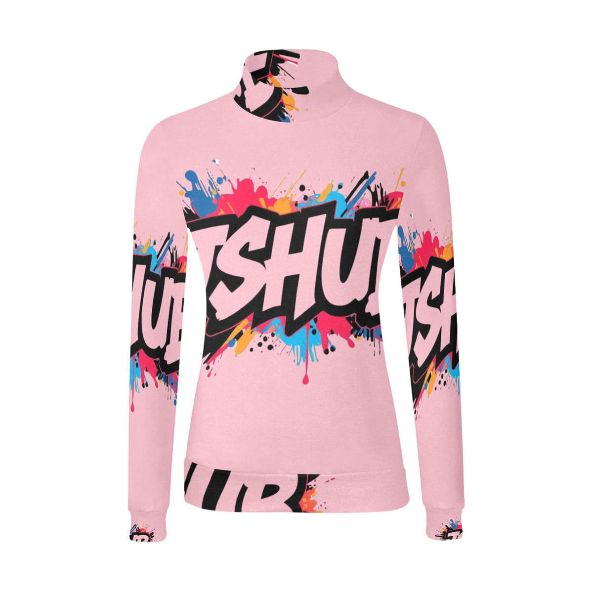 Maglione a collo alto da donna H43 con stampa all-over elegante e confortevole
