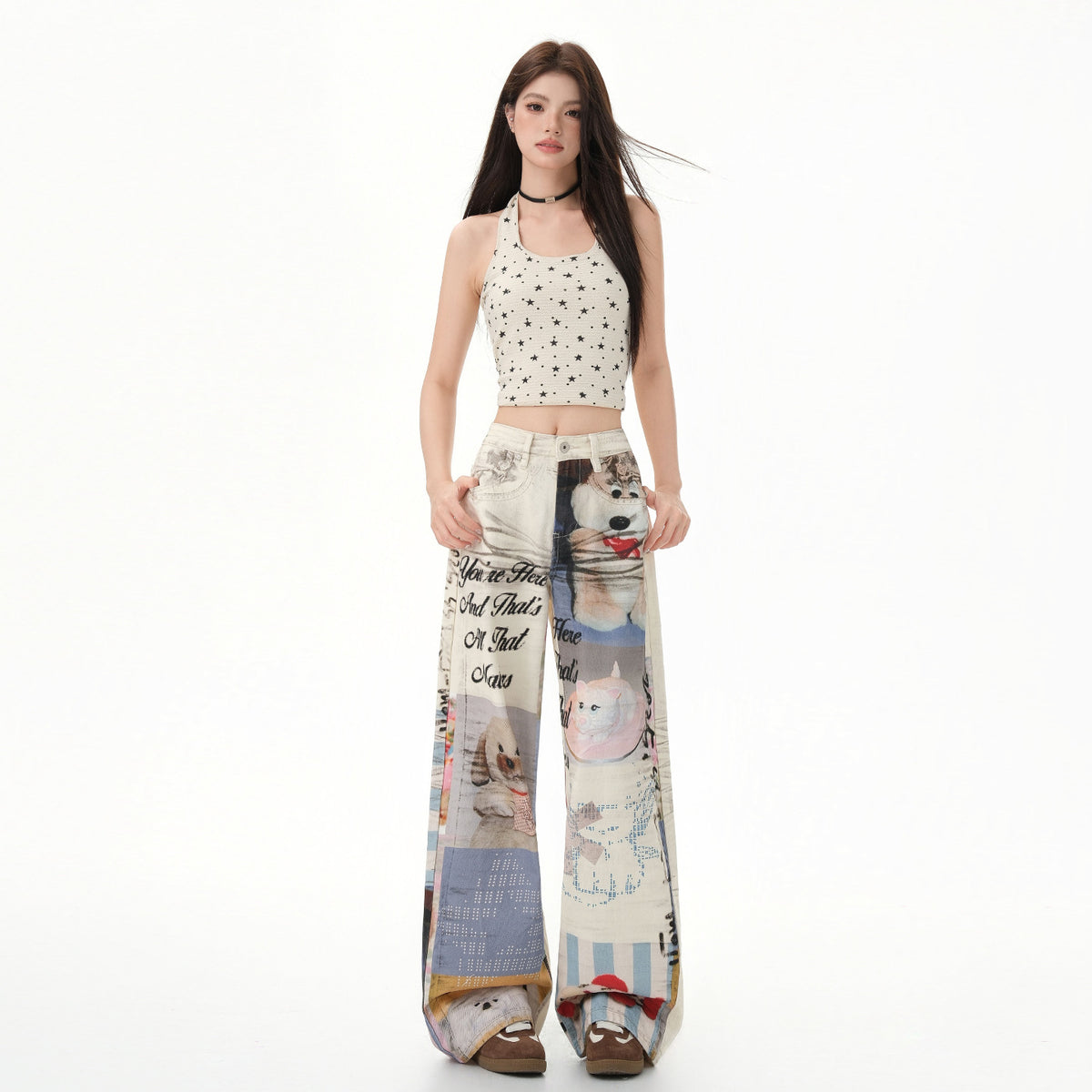 Jeans donna Graffiti Muse Wide Leg