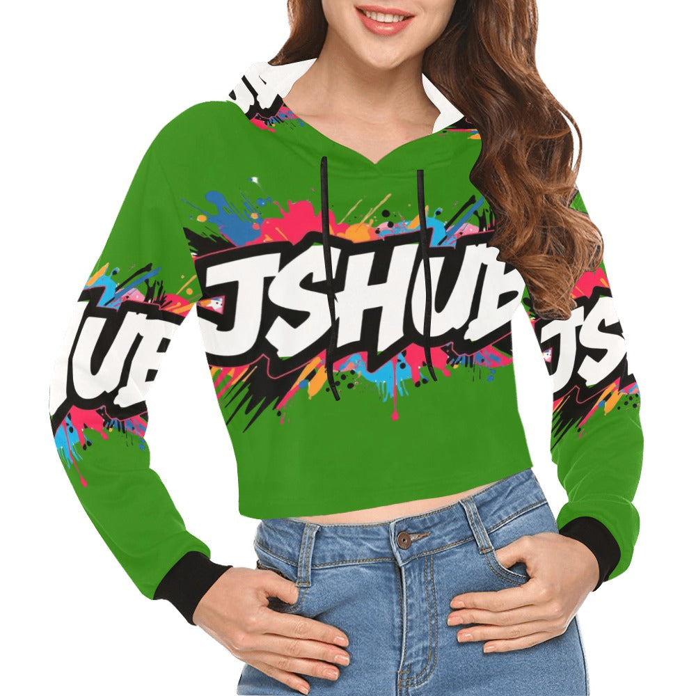 Felpa Corta con Cappuccio da Donna – Stampa All Over JSHub