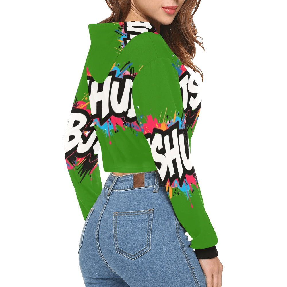 Felpa Corta con Cappuccio da Donna – Stampa All Over JSHub