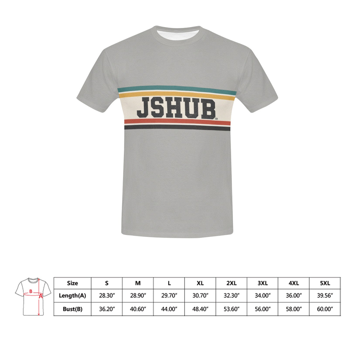 T-Shirt Uomo JSHUB Anni 50 – Collezione Sport Heritage All Over