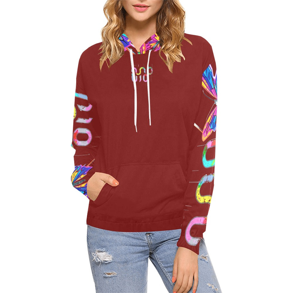 Felpa donna Wings of Noise con cappuccio small tech over – 10 varianti colore