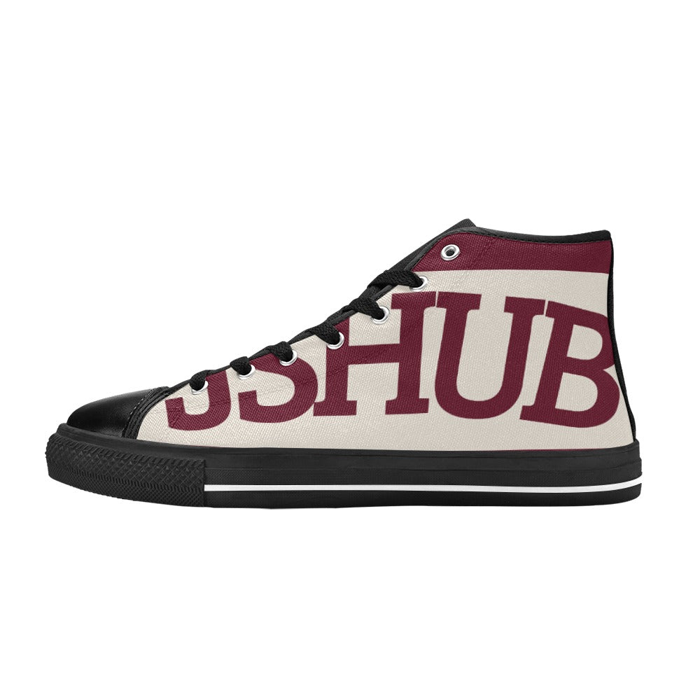 Sneakers alta donna JSHUB in tela bianca stile anni 50