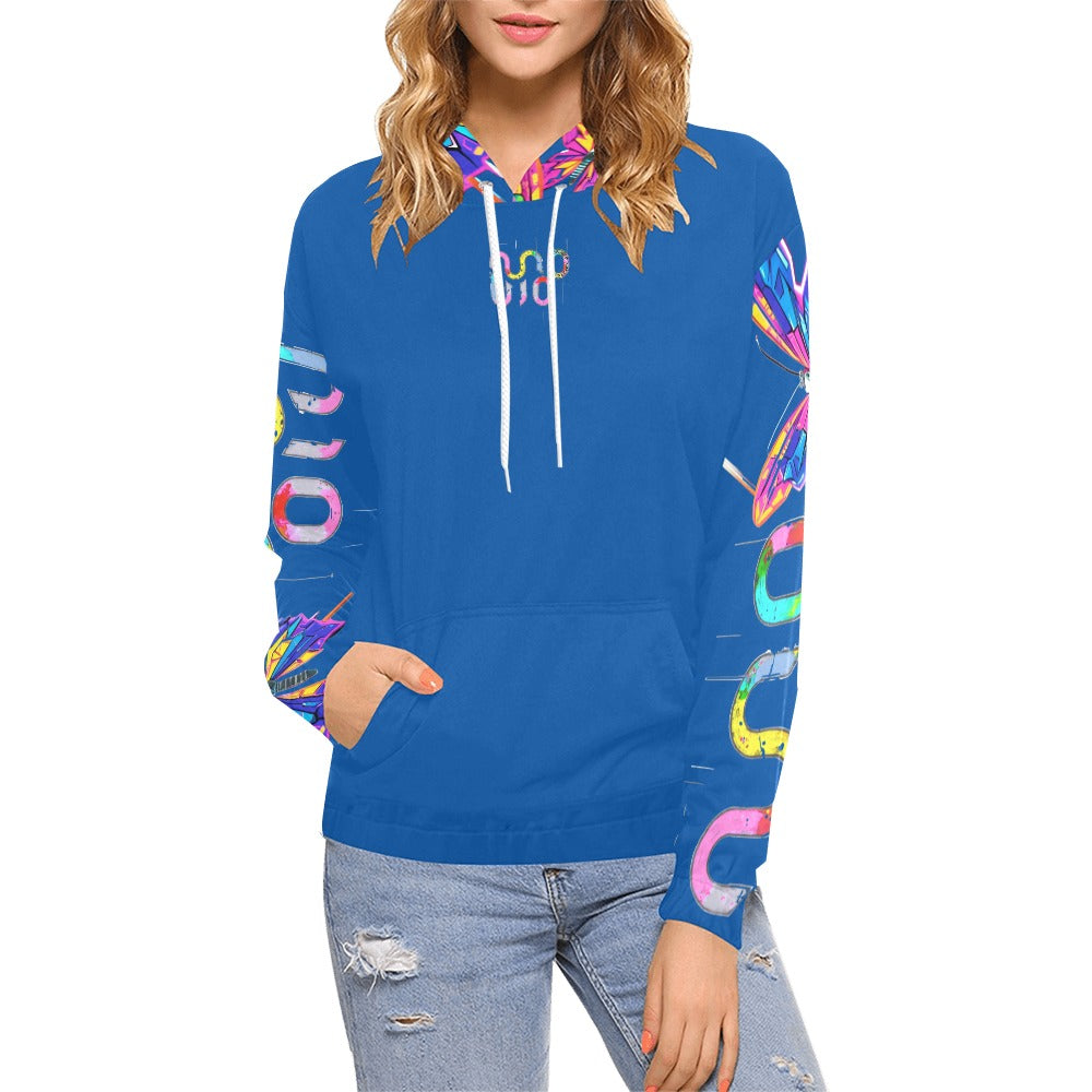 Felpa donna Wings of Noise con cappuccio small tech over – 10 varianti colore