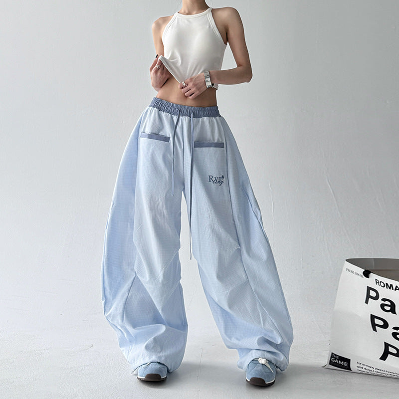 Pantaloni larghi drappeggiati estivi