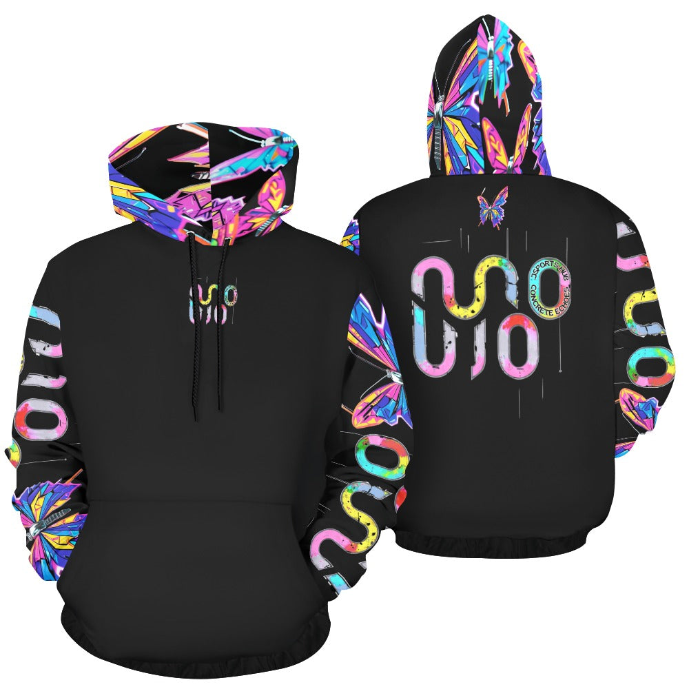 Felpa donna Wings of Noise con cappuccio small tech over – 10 varianti colore