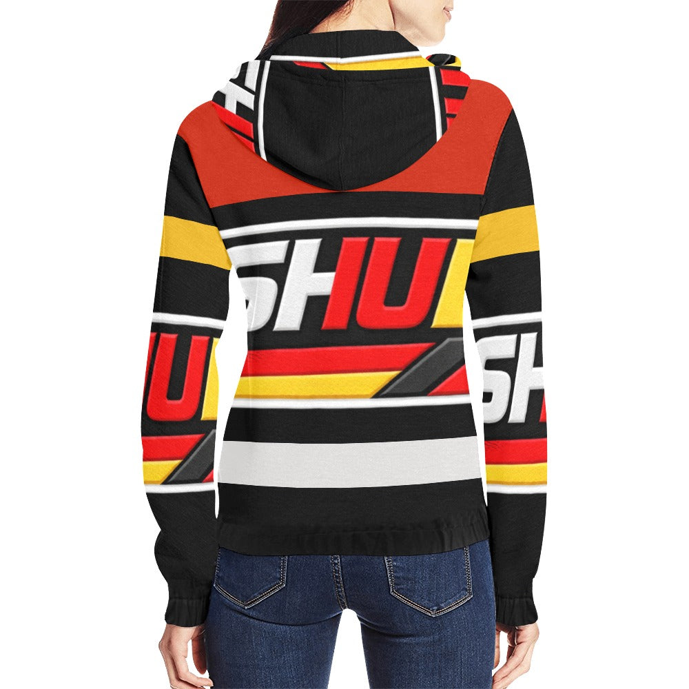 Felpa Germany Donna Nera JSHUB Winter Nation 2026 Zip Hoodie Streetwear