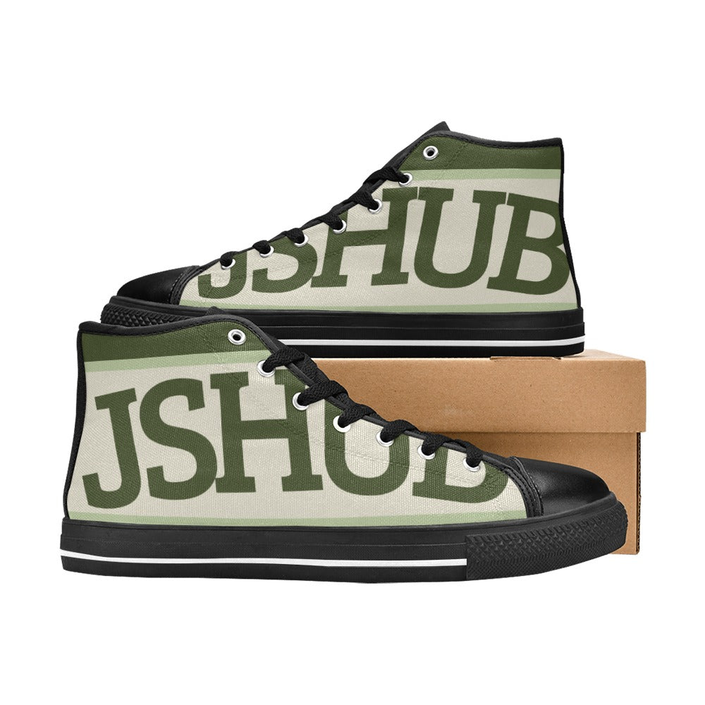 Sneakers alta donna JSHUB in tela bianca stile anni 50