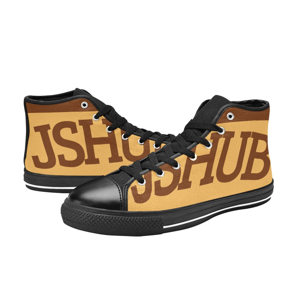 Sneakers alta donna JSHUB in tela bianca stile anni 50