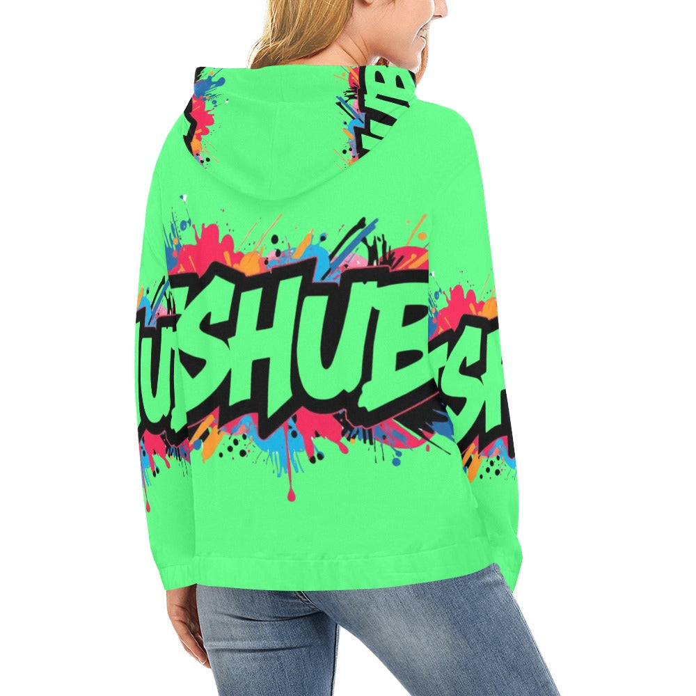Felpa con cappuccio da donna H13 con stampa all-over