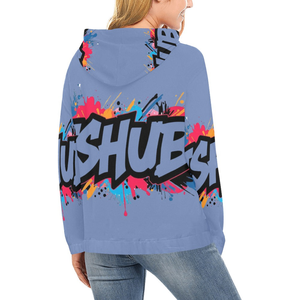 Felpa con cappuccio da donna H13 con stampa all-over