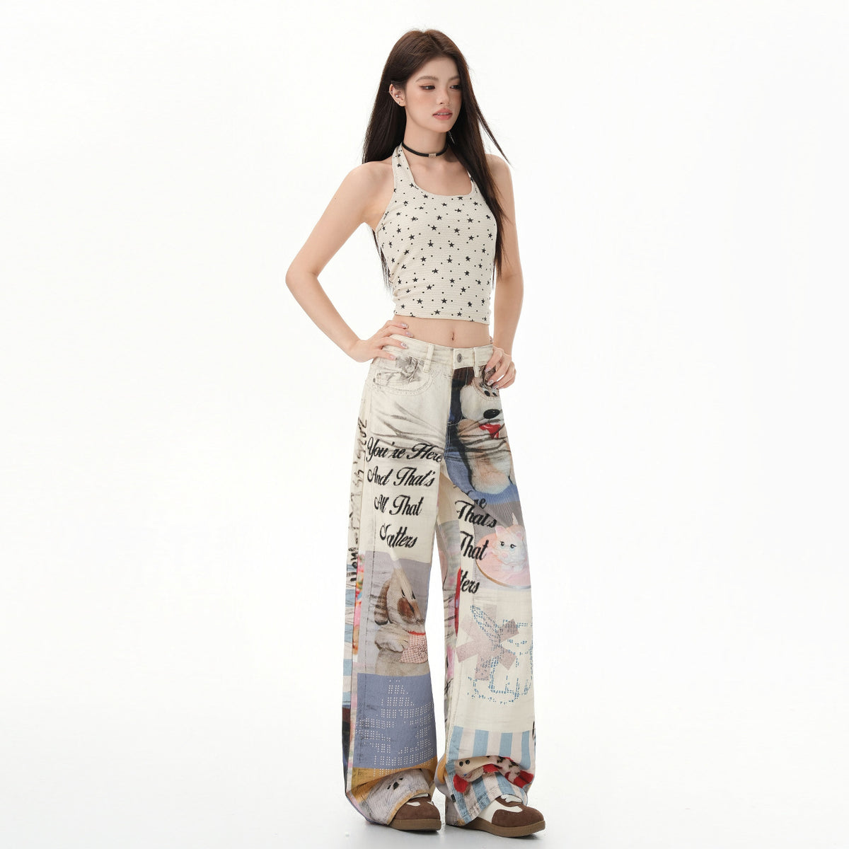 Jeans donna Graffiti Muse Wide Leg