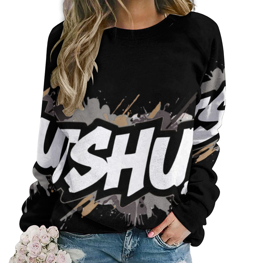 Felpa Donna JSHub Dark Edition – Graffiti Tono su Tono con Scritta Bianca