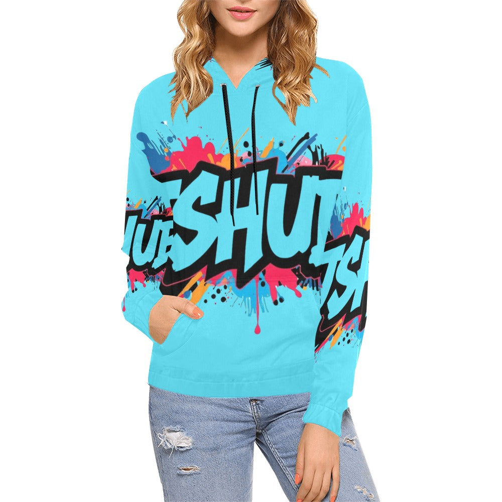Felpa con cappuccio da donna H13 con stampa all-over