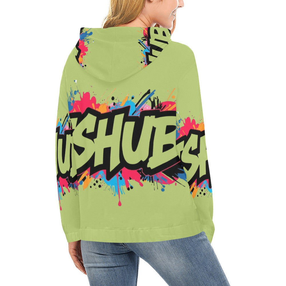 Felpa con cappuccio da donna H13 con stampa all-over