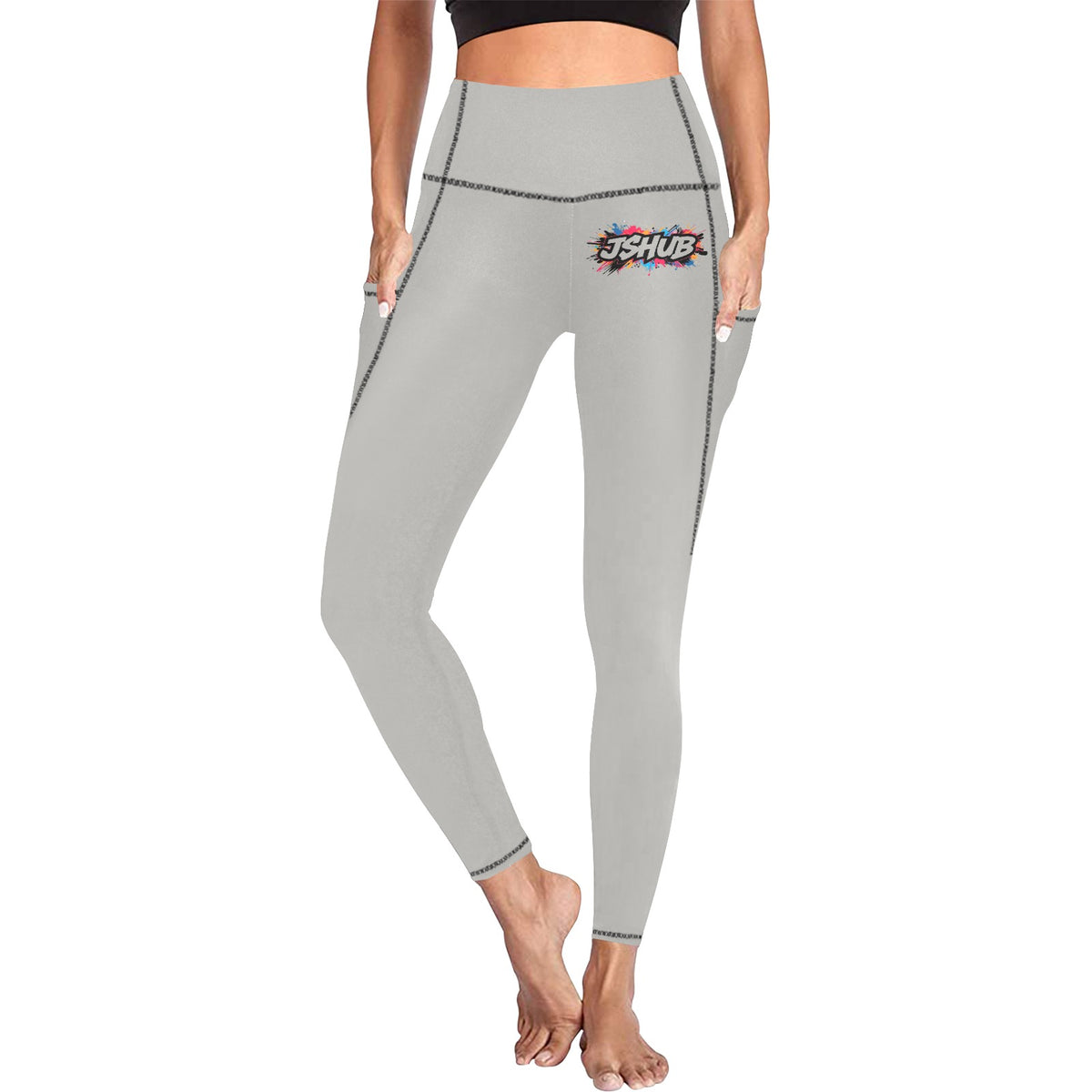 Leggings Donna JSHub All-Over con Tasche – Collezione Urban Streetwear 2025