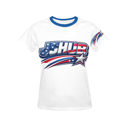 T Shirt USA Donna Bianca JSHUB Nation Winter 2026 Streetwear All Over