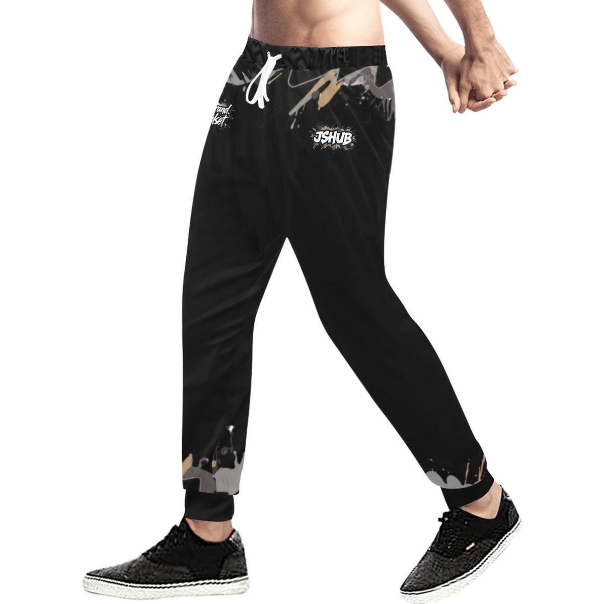 Pantaloni Neri Larghi Uomo JSHUB MINDSET_01 More Than a Brand Its a Mindset