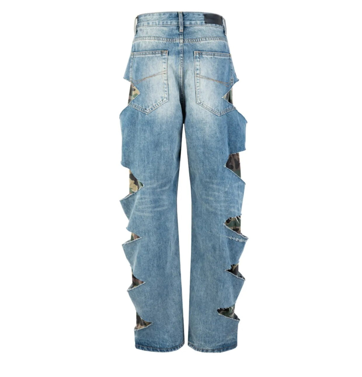 Jeans Camouflage Two-Tone Loose