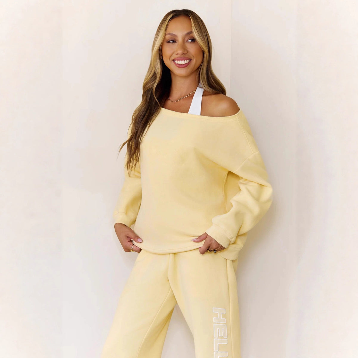 Tuta Donna Streetwear Set Felpa Oversize e Jogger Stampa Laterale
