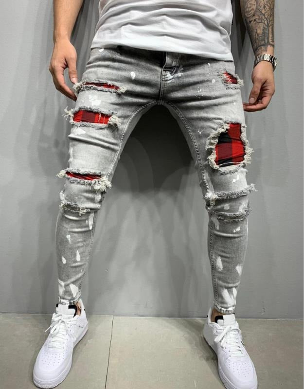 jeans lacca frantumato tight fit