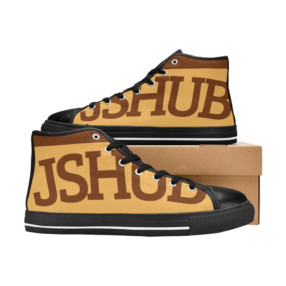 Sneakers alta donna JSHUB in tela bianca stile anni 50