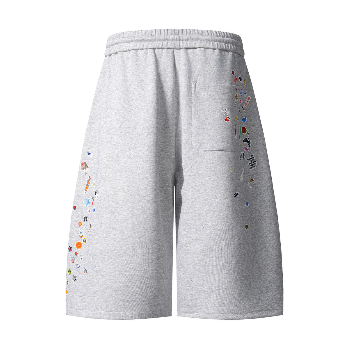 Bermuda “Toon Bloom” stampa cartoon retro fit largo