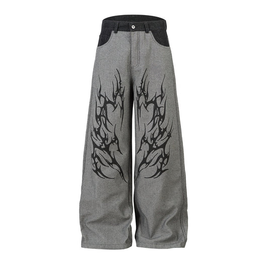 Jeans Street Design con Stampa Totem Thorns