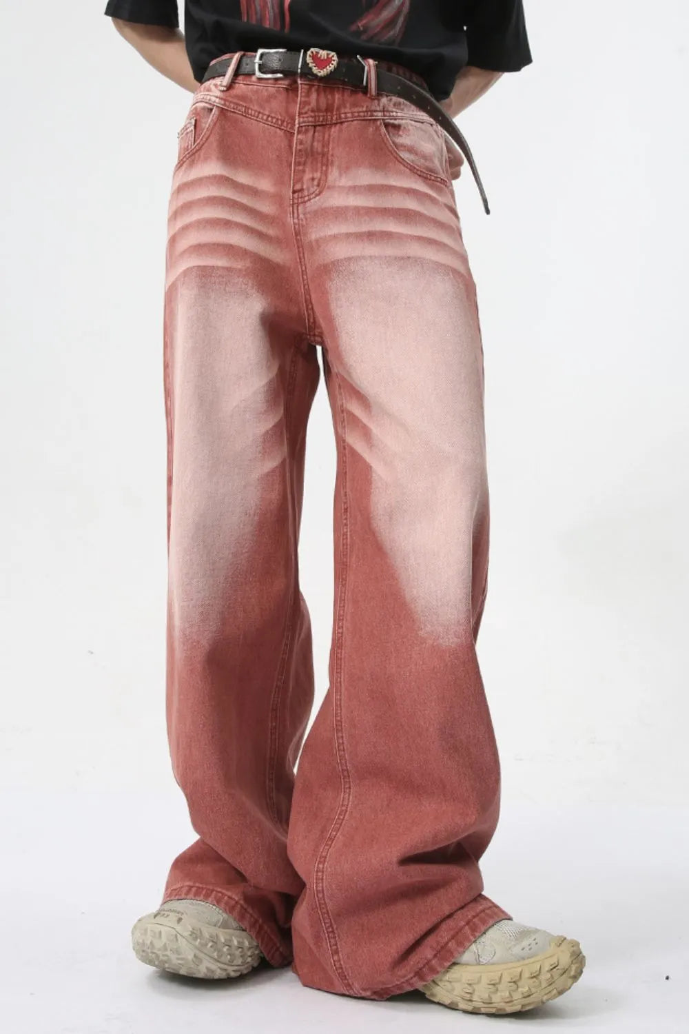 Jeans Lavati Gamba Larga