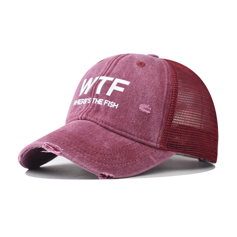 Cappellino ricamo WTF, berretto a becco d’anatra traspirante