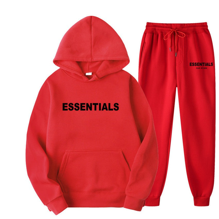 Tuta Uomo Donna Streetwear Essentials Hoodie e Jogger Loose Fit Autunno Inverno