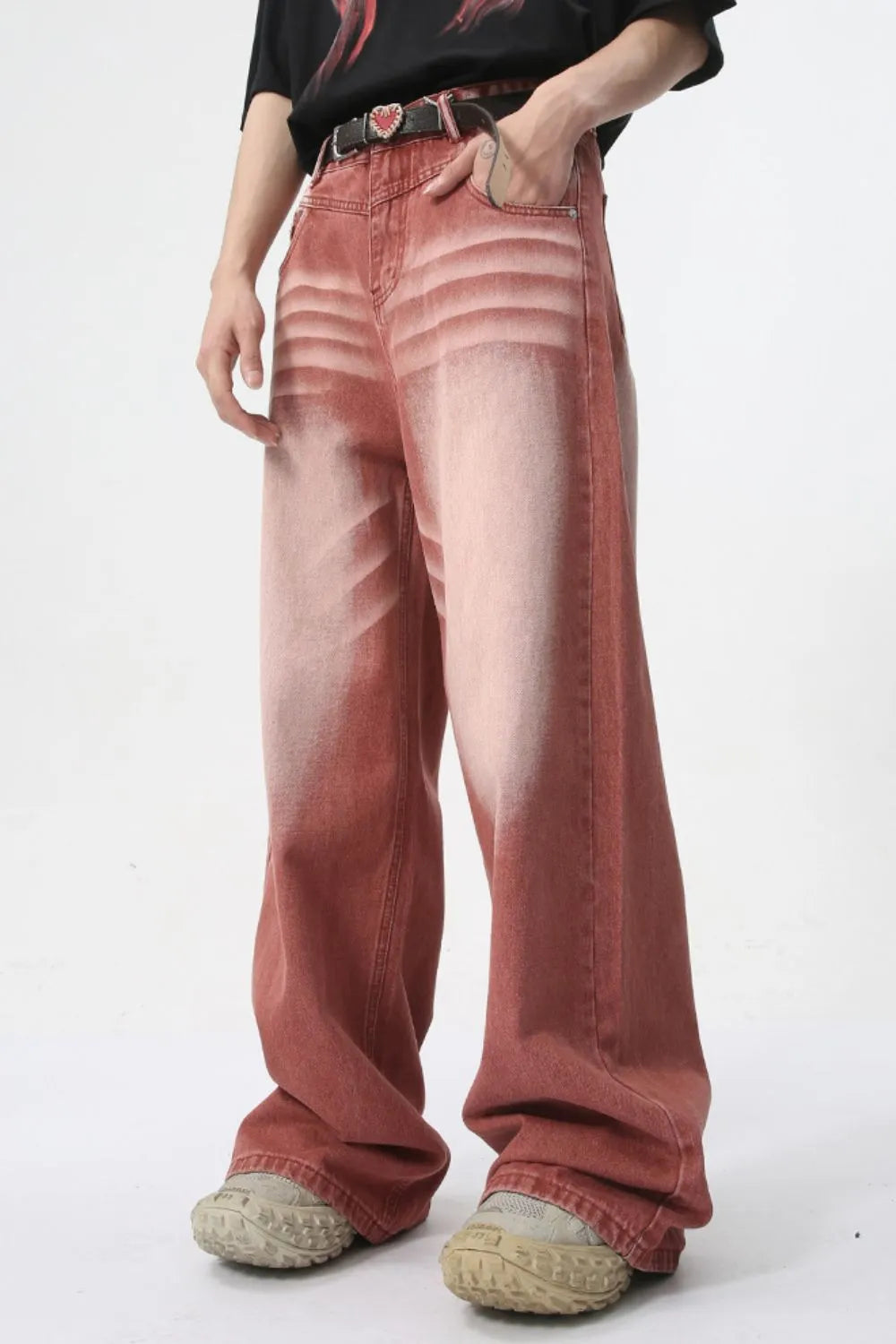 Jeans Lavati Gamba Larga