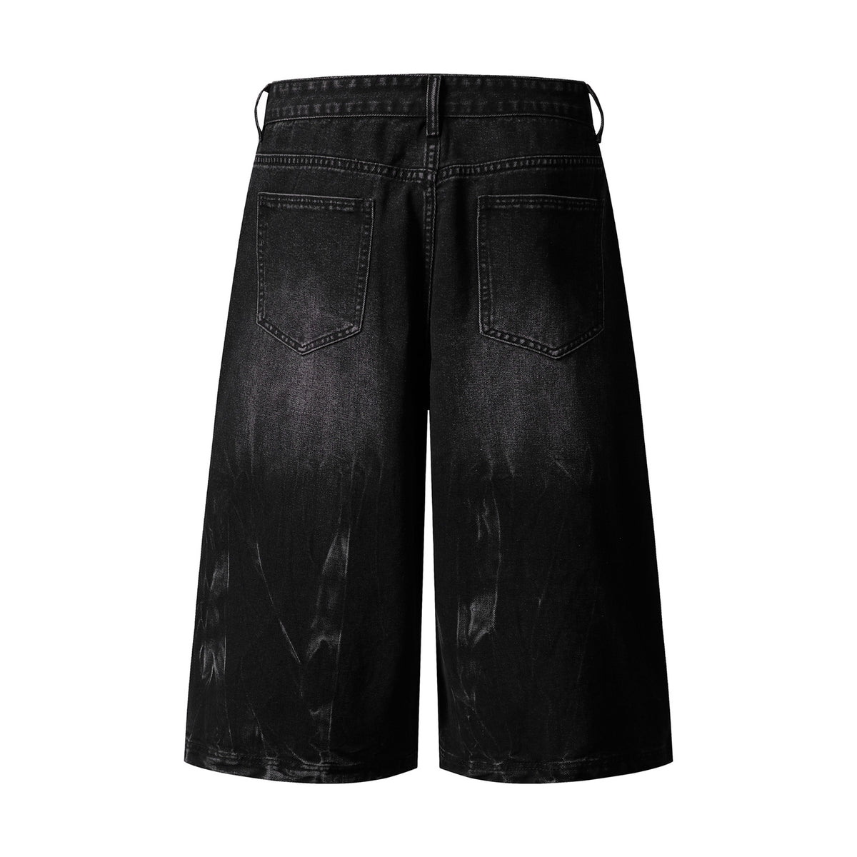 Bermuda “Block Fade” jeans distressed colorblock loose fit