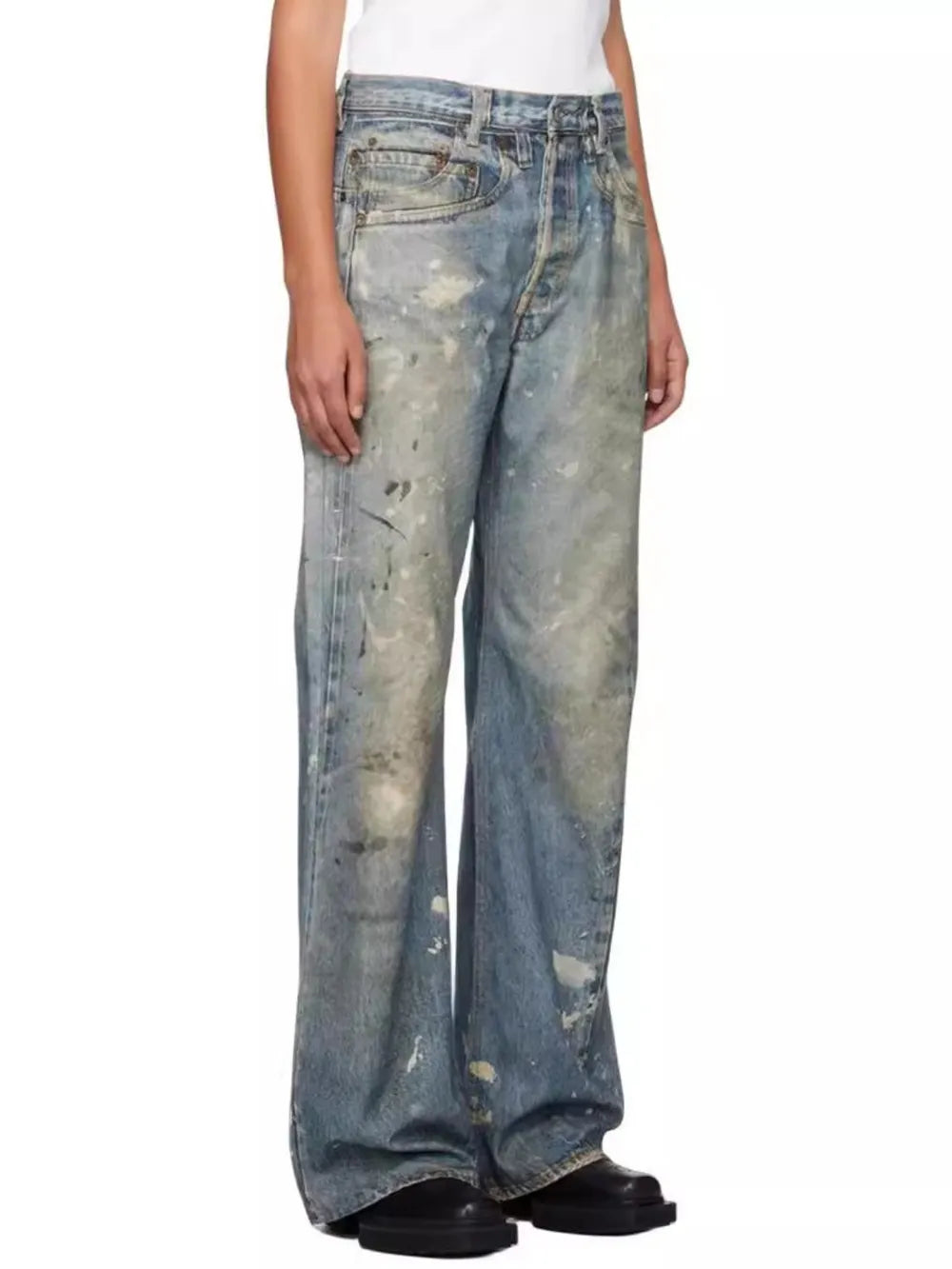 Jeans Washed Print Straight
