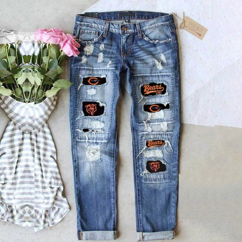 jeans street color splicing dritti