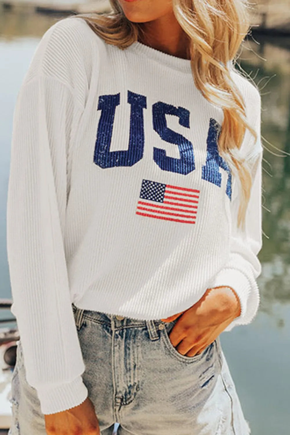 Felpa  "Stars & Stripes" con Cappuccio e Cordino
