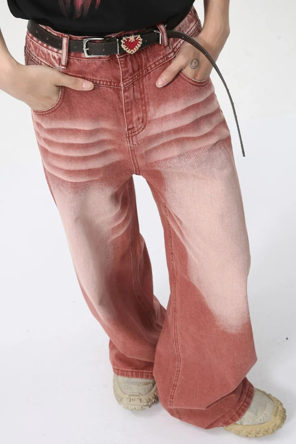 Jeans Lavati Gamba Larga