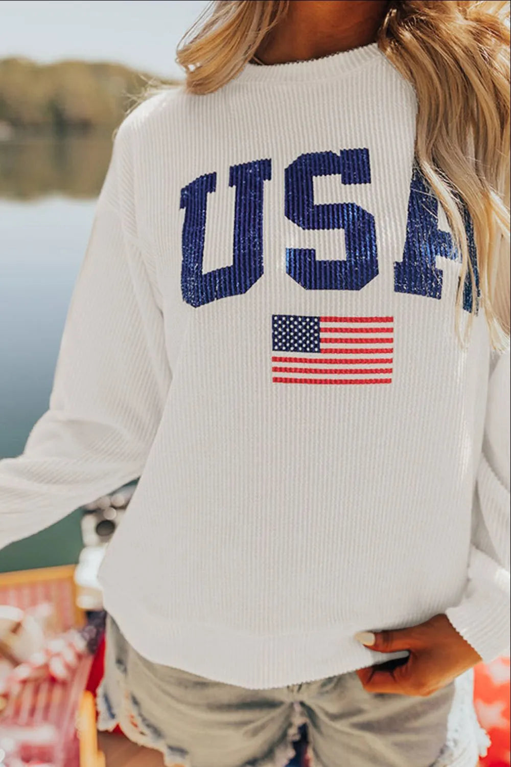 Felpa  "Stars & Stripes" con Cappuccio e Cordino