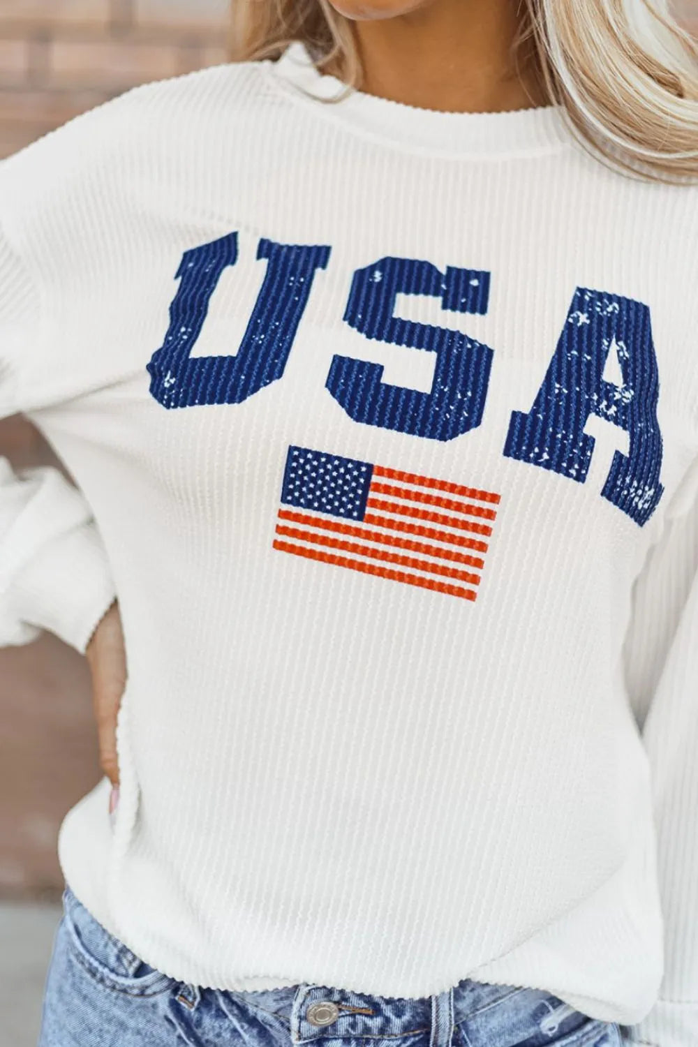 Felpa  "Stars & Stripes" con Cappuccio e Cordino
