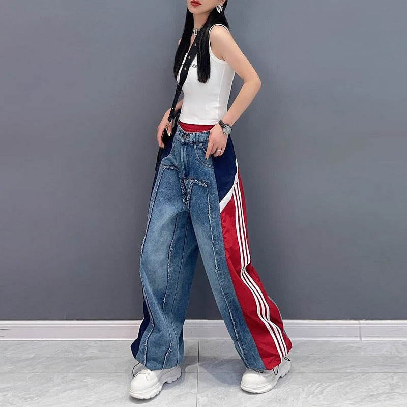 Jeans Urban Fusion Wide Jeans Patchwork Streetwear